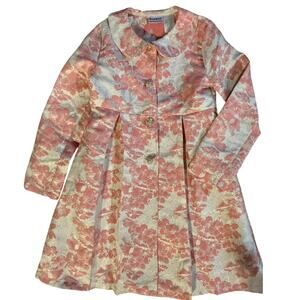 Blueberi Boulevard Pink and White Floral Coat Girls 12